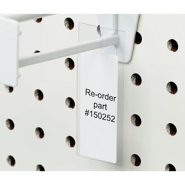 0.001 in. H X 1.25 in. W X 3.25 in. L Clear Utility/Parts Flexible Hanging Label Holder Plast, Kinter, Mfr#: 150252-ACE